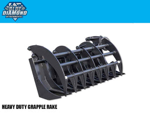 BLUE DIAMOND heavy duty grapple rake for skid steer