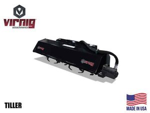 Virnig Tiller for machines with universal skid steer mounting