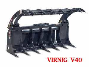 Pinza rastrillo de raíz Virnig V40 para minicargadora