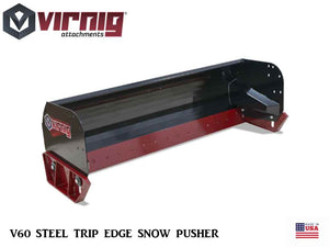 Virnig V60 Steel Trip Edge Snow Pusher for skid steer loader