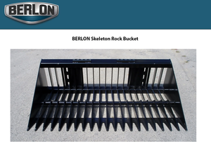 BERLON Skeleton Rock Buckets for skid steers