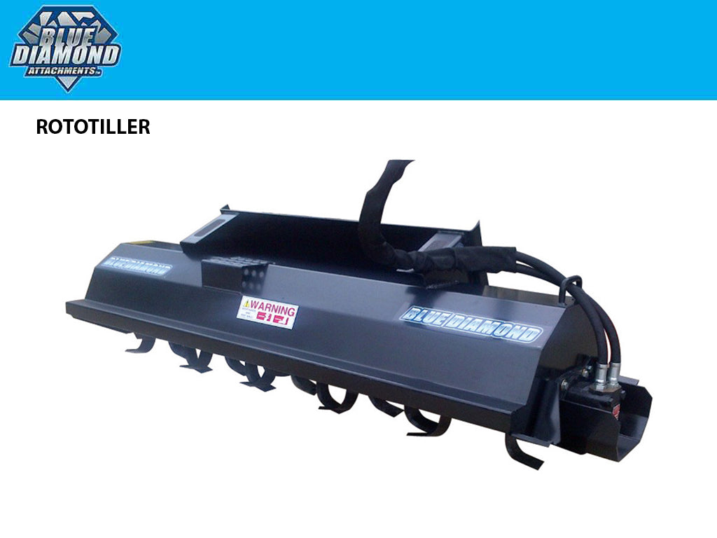 BLUE DIAMOND tiller for machines with universal skid steer mount