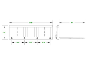 CID Low Back Hay Spears for skid steer loaders