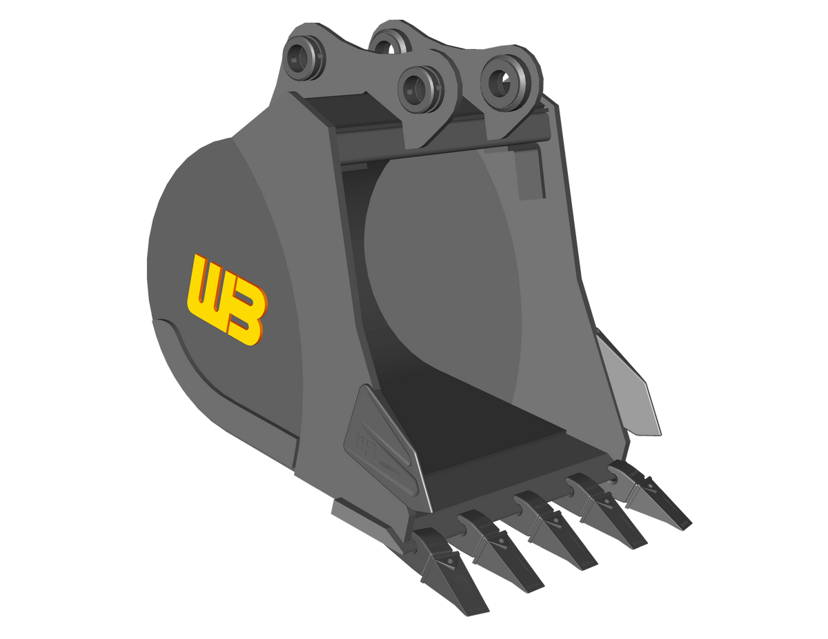 WERK-BRAU Severe Duty Rock Bucket for 14,000 - 16,000 lbs. Excavators. (Mini 4)