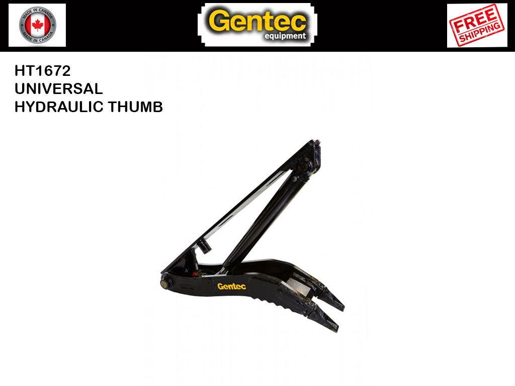 HT1672 Gentec Pulgares universales para excavadora mecánica, 55000-100000 lbs. excavadoras