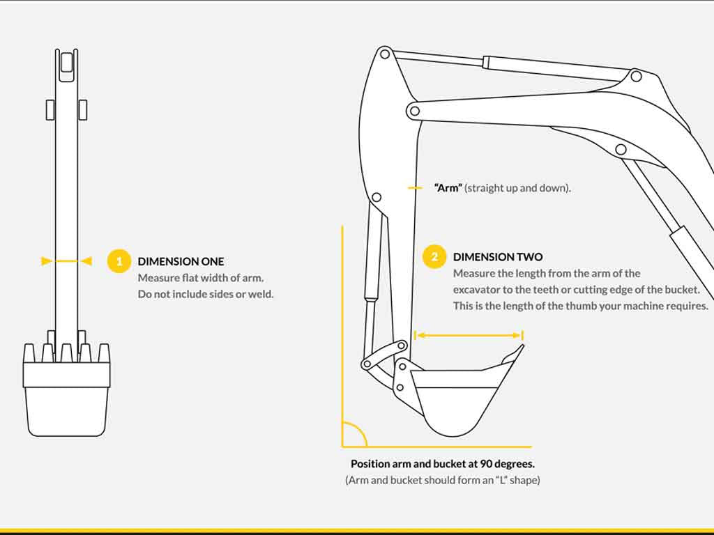 HT3262 ​​Gentec Pulgares universales para excavadora mecánica, 55000-100000 lbs. excavadoras