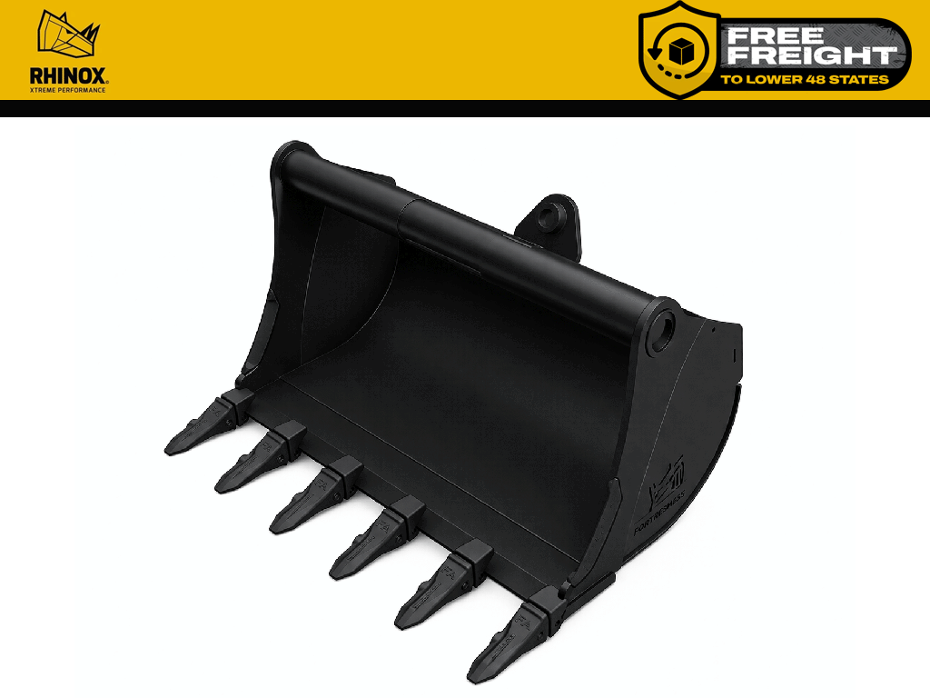 RHINOX Tag / CP / Wain Roy Quick Hitch Dirt Buckets for 4000 to 8000 Lbs. Machines (1.25" T-pin)