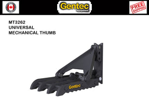 MT3262 Gentec Universal mechanical excavator thumbs, 55000-100000 lbs. excavators