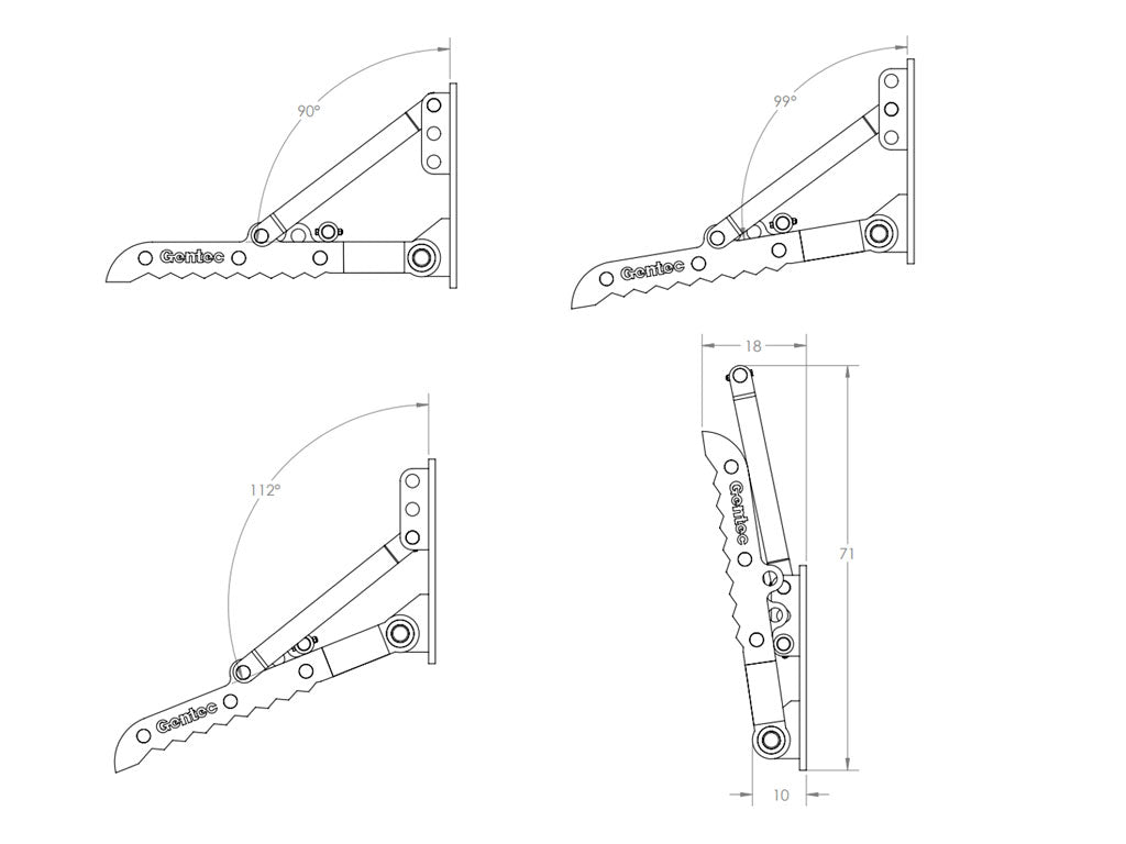 MT3262 Gentec Universal mechanical excavator thumbs, 55000-100000 lbs. excavators