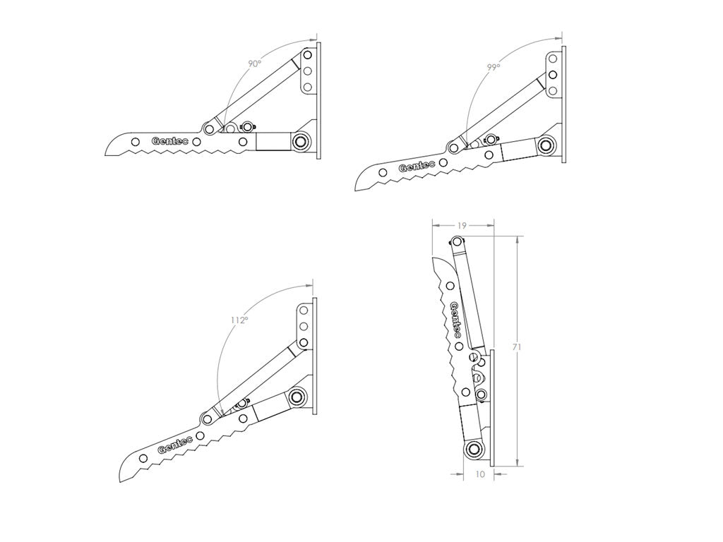 MT3267 Gentec Pulgares mecánicos universales para excavadora, 55000-100000 lbs. excavadoras