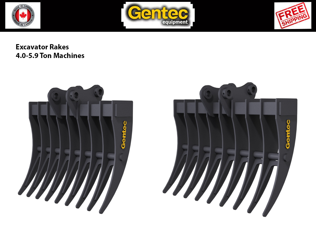 GENTEC Rakes for 4.0-5.9 Ton Excavators