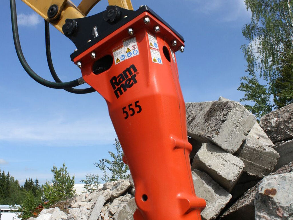 RAMMER Excellence series hydraulic hammers for compact excavators 7100 to 28700 lbs.