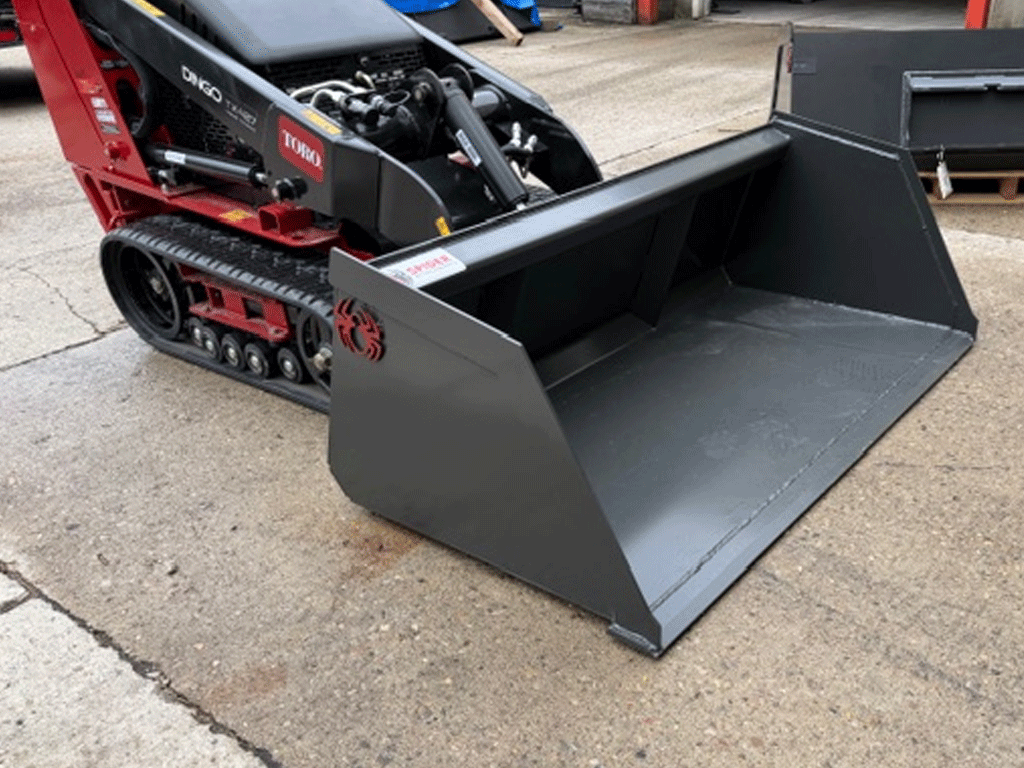 SPIDER ATTACHMENTS Snow and Mulch high capacity bucket for mini loader