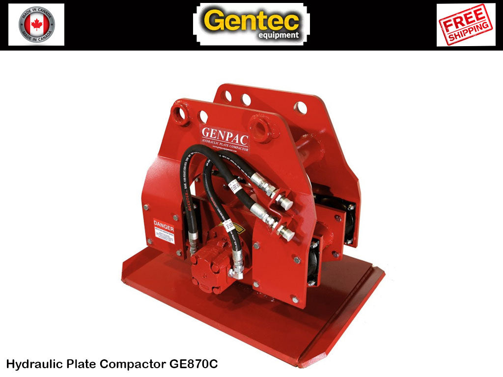 GENTEC GE870 Hydraulic Plate Compactor, 4000-14500 lbs. Excavators