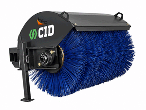 CID Mini Skid Steer Angle Broom – Hydraulic &amp; Manual Sweeper Attachments