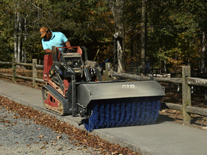 CID Mini Skid Steer Angle Broom – Hydraulic &amp; Manual Sweeper Attachments