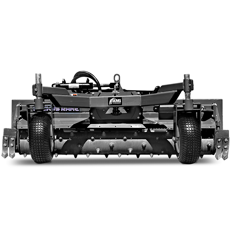AMI hydraulic power rake for skid steer