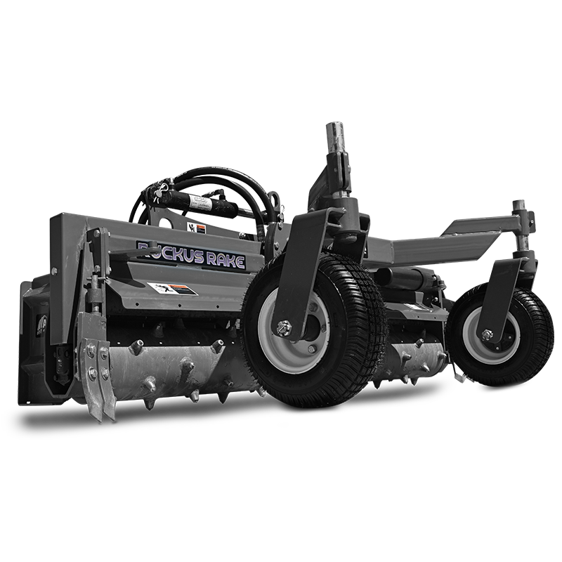 AMI hydraulic power rake for skid steer