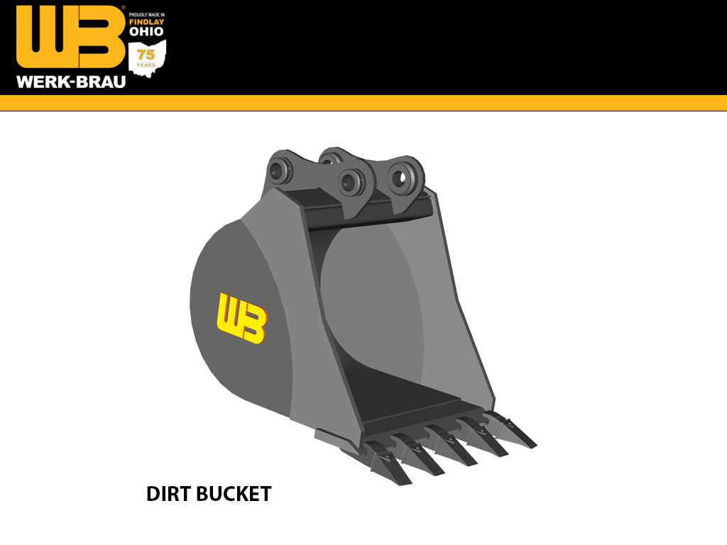 WERK-BRAU Dirt Bucket for 7,500 - 11,000 lbs. Backhoes. (U2)
