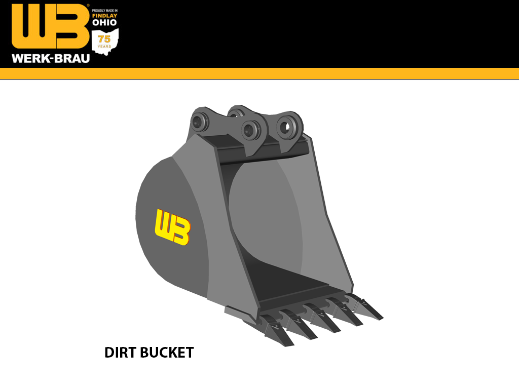 WERK-BRAU Dirt Bucket for 11,000 - 14,000 lbs. Backhoes.