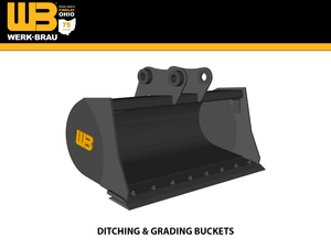 WERK-BRAU Ditching & Grading Bucket for 16,000 - 25,000 lbs. Backhoes.