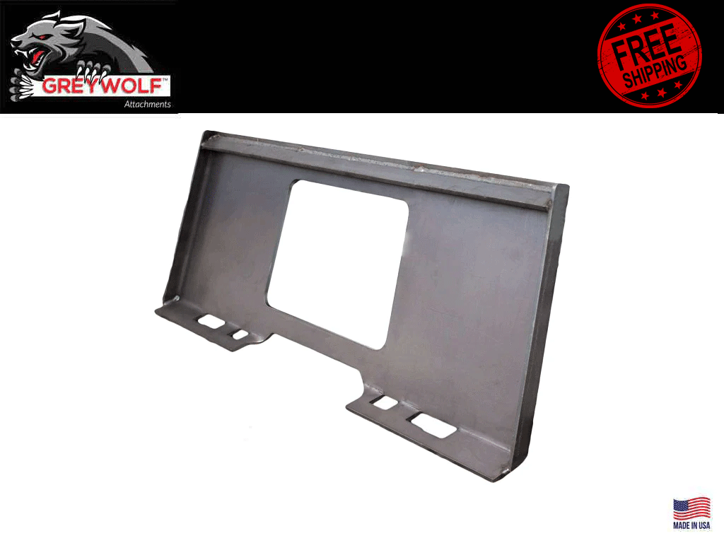 GREYWOLF 5/16" thick Universal Skid Steer Blank Plate with Cutout