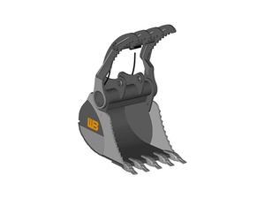 WERK BRAU Hydra-Clamp Bucket & rake for excavators 11,000 - 25,000 lbs. (mini 3,4, & 5)