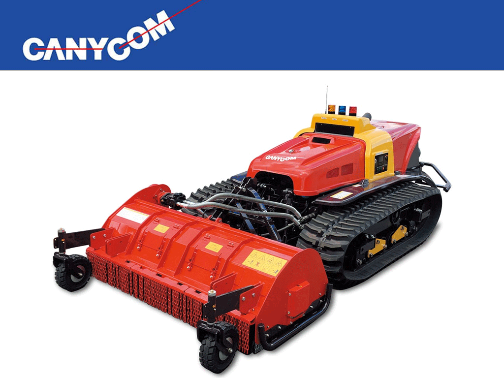 CANYCOM CG750 Remote-Controlled Brush Cutter | 75 HP Tracked Slope Mower with 72.8" Flail Deck