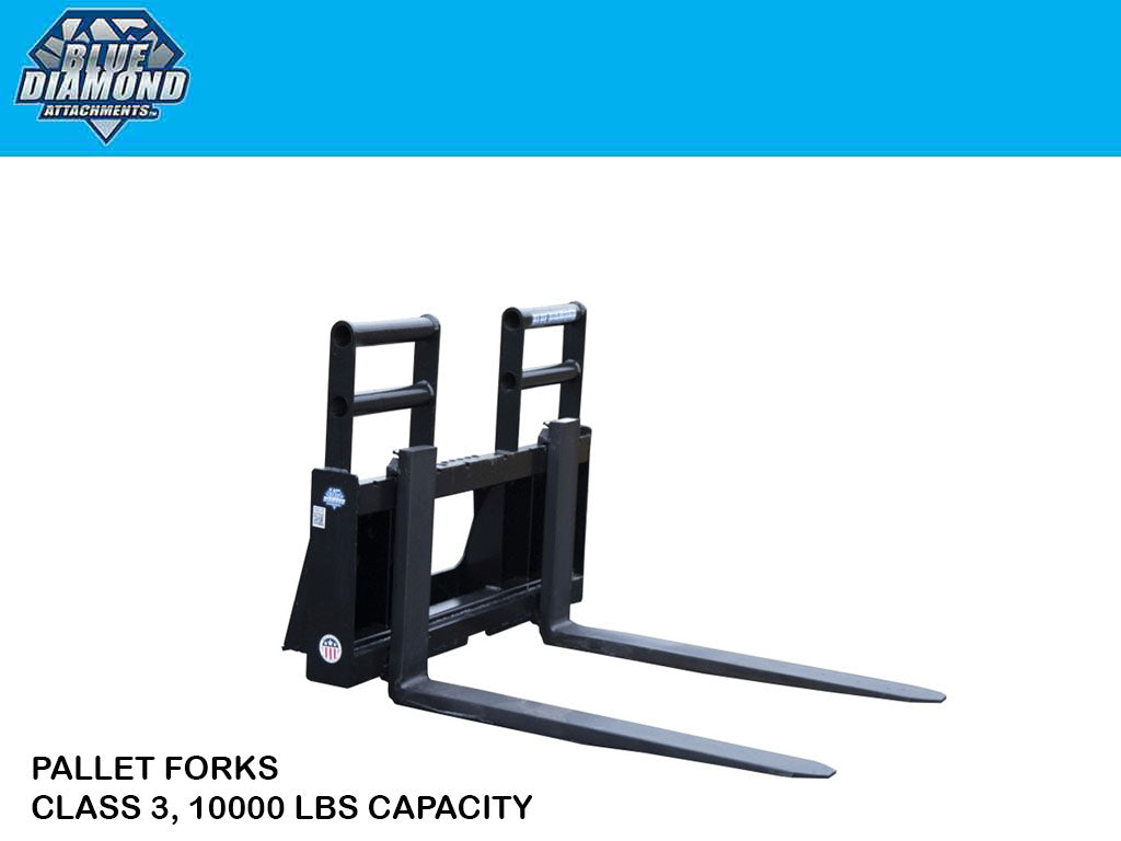 Horquillas para palés BLUE DIAMOND clase 3 con soporte para minicargadora