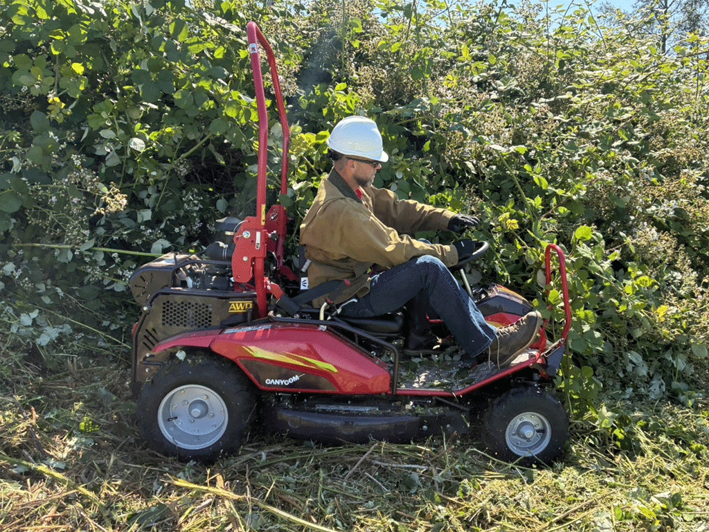 Canycom CMX2414 Ride-On Brush Cutter | 22 HP Honda 4WD Brush Mower for Heavy-Duty Land Clearing