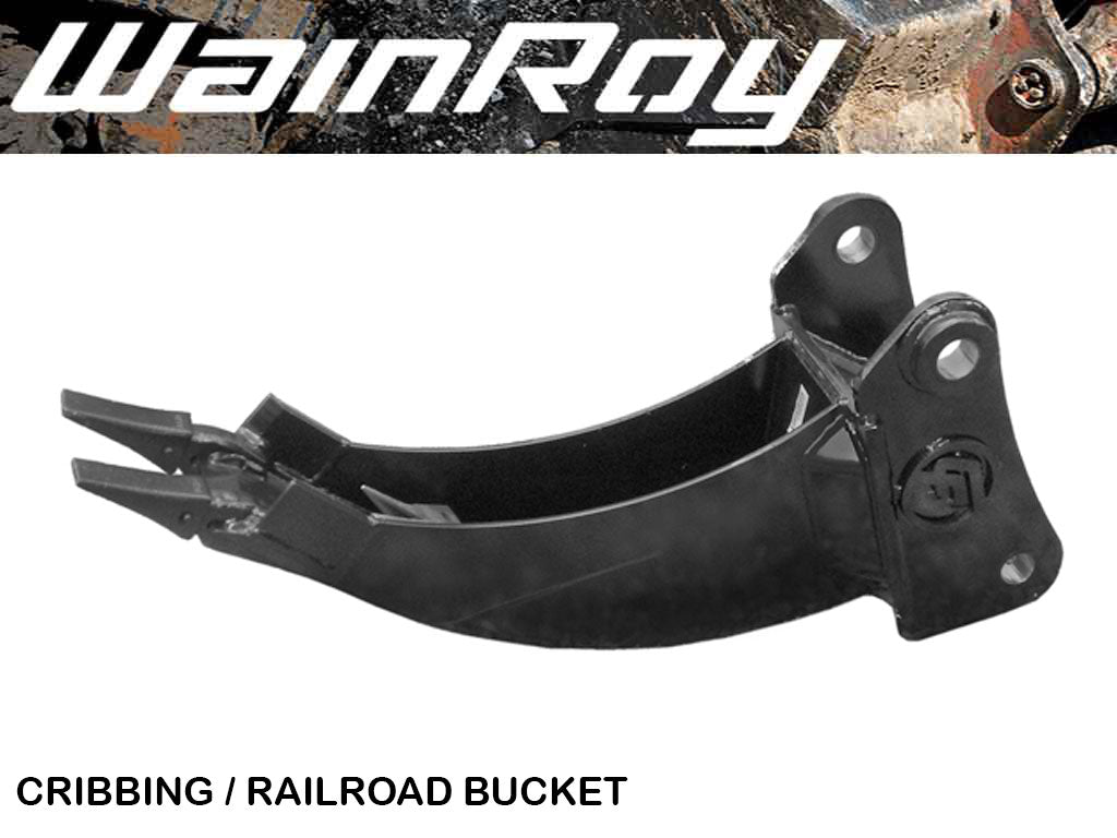 Rail Bucket Backhoe Cribbing Buckets | Railroad Tie Excavator Tools | LEC