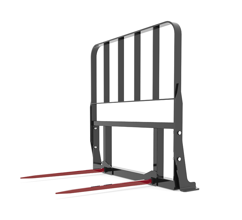 HLA Double Prong Bale Spear With Guard for Skid Steer