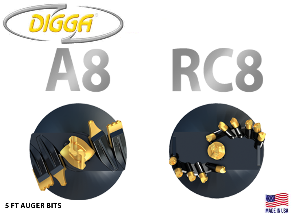 DIGGA RC10, RC11, DR11 ROCK & EARTH BITS - 20T TO 50T MACHINES