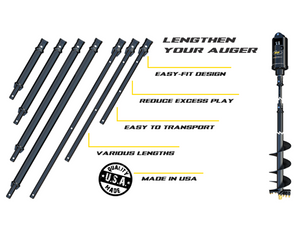 DIGGA 2.5" HEX AUGER BIT EXTENSIONS (TO SUIT A6, RC6, DR6, A8 & RC8 BITS)