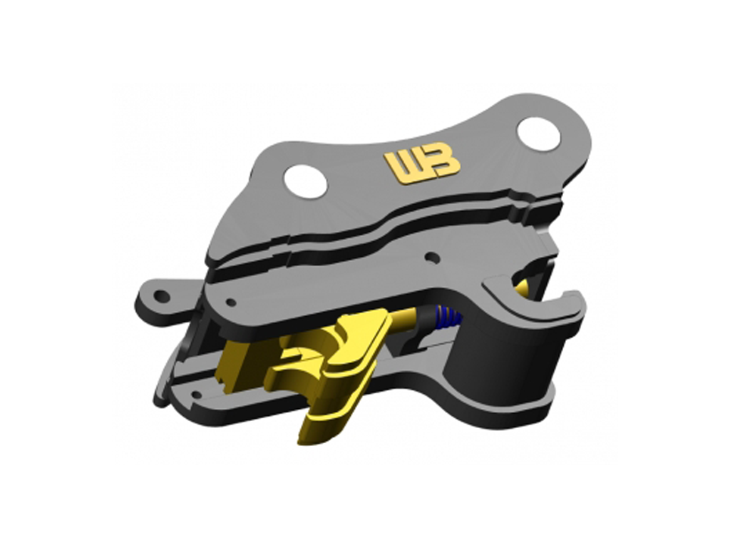 Acoplador hidráulico de centro variable WERK-BRAU D-Lock para 33,000 - 42,000 lbs. Excavadoras (15MT) 