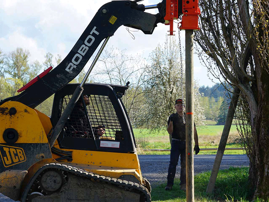ETERRA Skid Steer PDX-1000 Post Driver Attachment