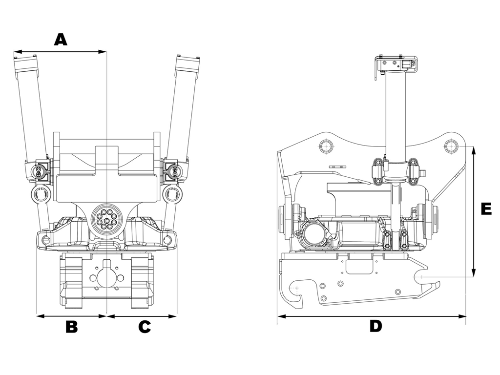 ENGCON EC226 tiltrotator coupler for 41900 to 57300 lbs. excavators