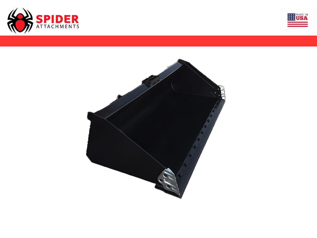 SPIDER Attachments extreme duty low profile buckets for larger skid steer loaders