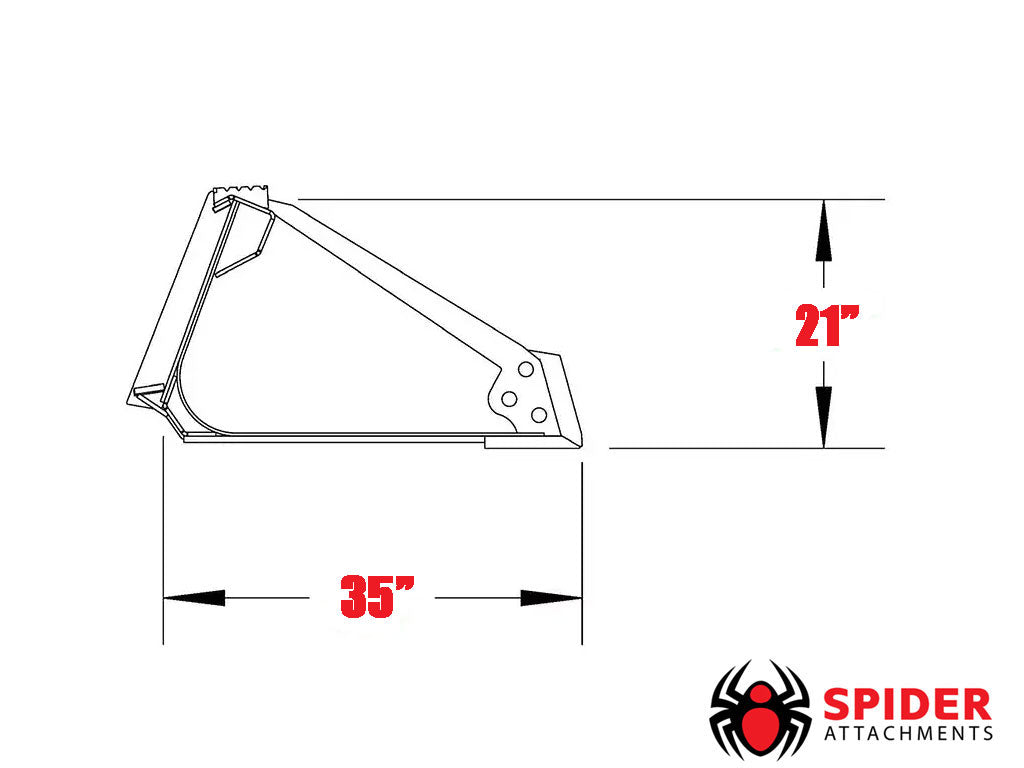 SPIDER Attachments extreme duty low profile buckets for larger skid steer loaders