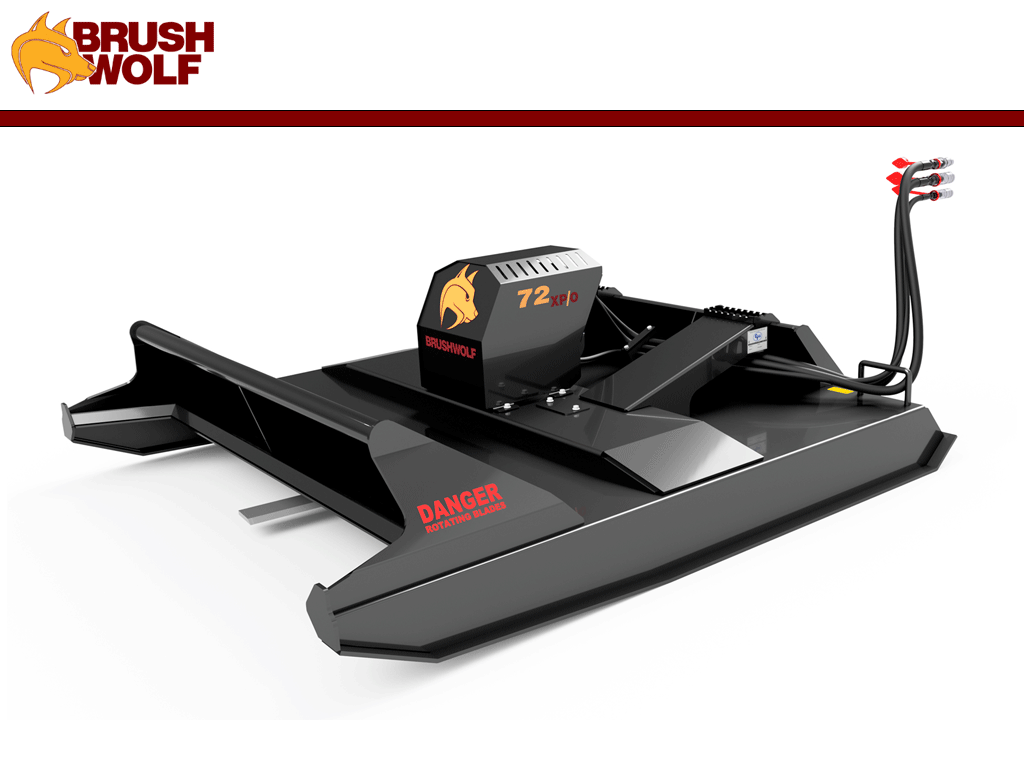 BRUSH WOLF extreme duty open front brush cutter for skid steers