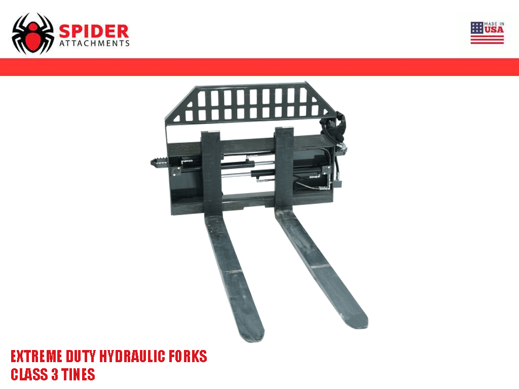 Spider Forks SPIDER Extreme Duty hydraulic pallet forks for skid steer
