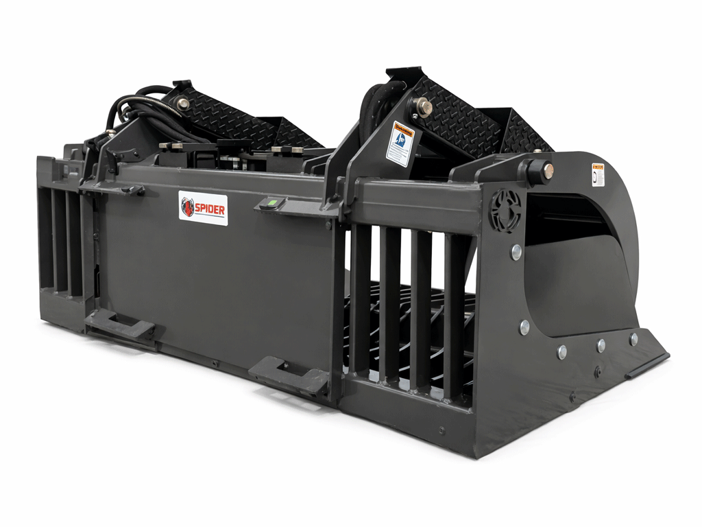 Spider Attachments Extreme Duty Rock Grapple For Skid Steer Loader