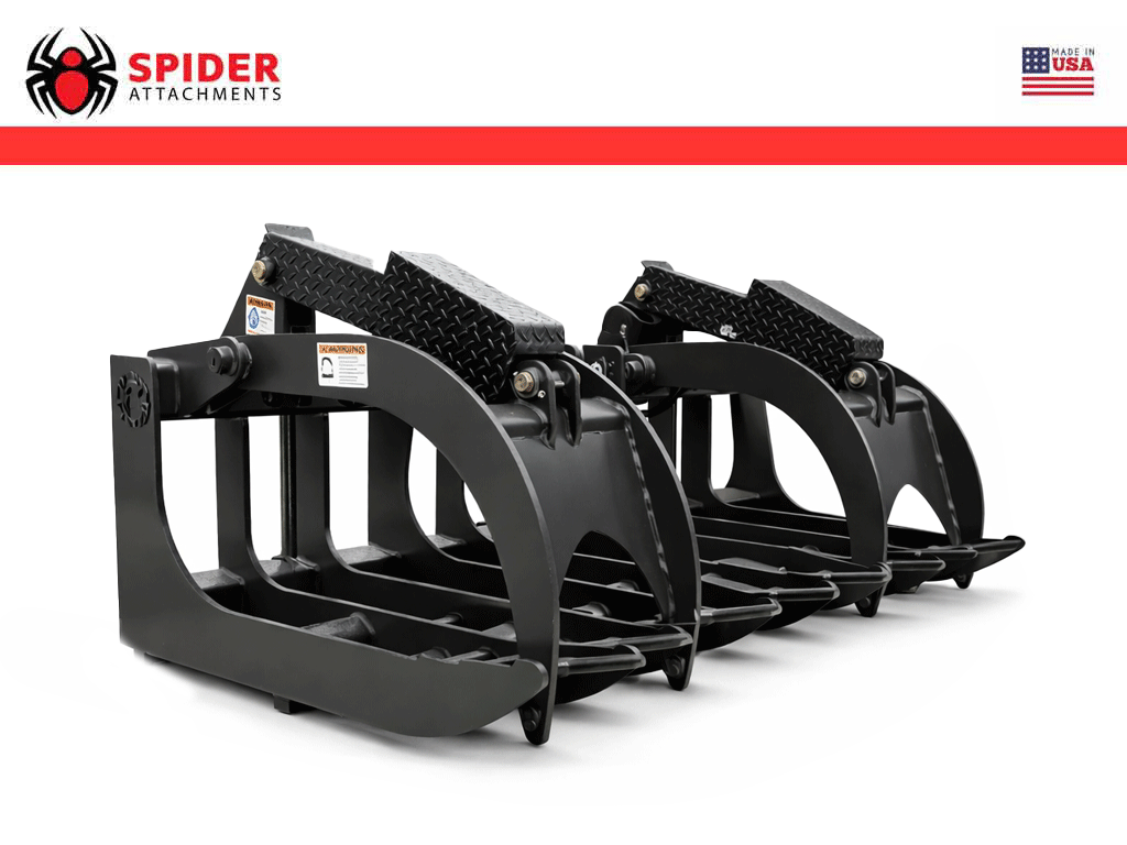 Spider Attachments Extreme Duty Root Grapple for Skid Steer