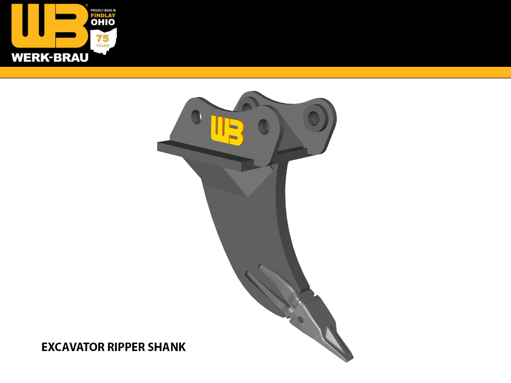 Werk-brau Ripper shank for Mini excavators 1,500-4,900 lbs. (mini 04 & 05)