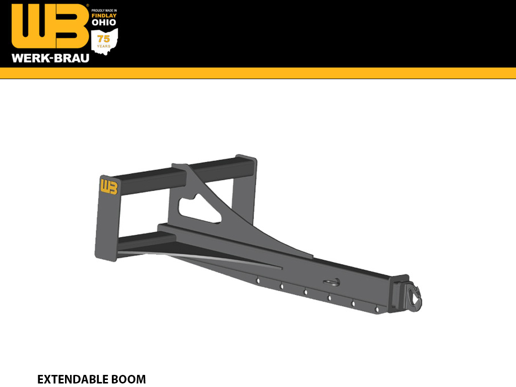 WERK-BRAU Extendable Boom for Wheel loaders 14,000 - 30,000 lbs. (class 1, 2 & 3)