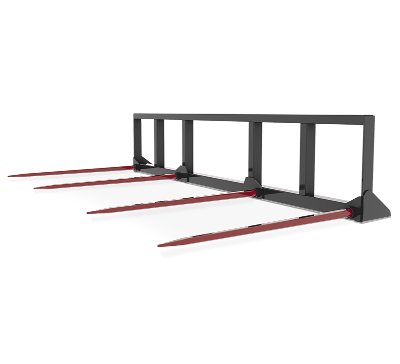 HLA Four Prong Bale Spear For Round Bales for Skid Steer