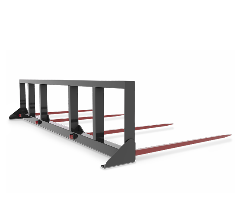 HLA Four Prong Bale Spear For Round Bales for Skid Steer
