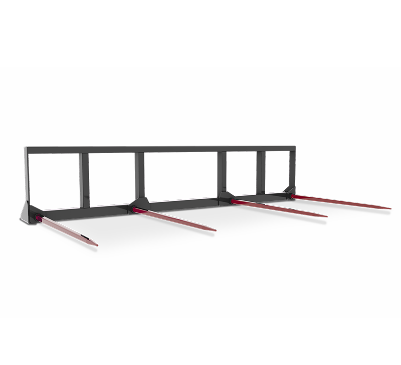 HLA Four Prong Bale Spear For Round Bales for Skid Steer