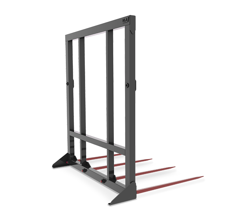 HLA Four Prong Bale Spear and Rigid Frame for Skid Steer