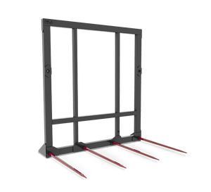 HLA Four Prong Bale Spear and Rigid Frame for Skid Steer